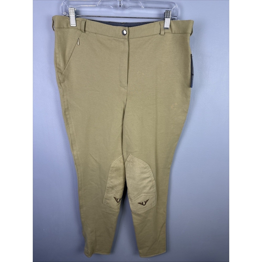 Tuff Riders Women's Equestrian Riding Pants Size 34 Regular Tan Knee Patch